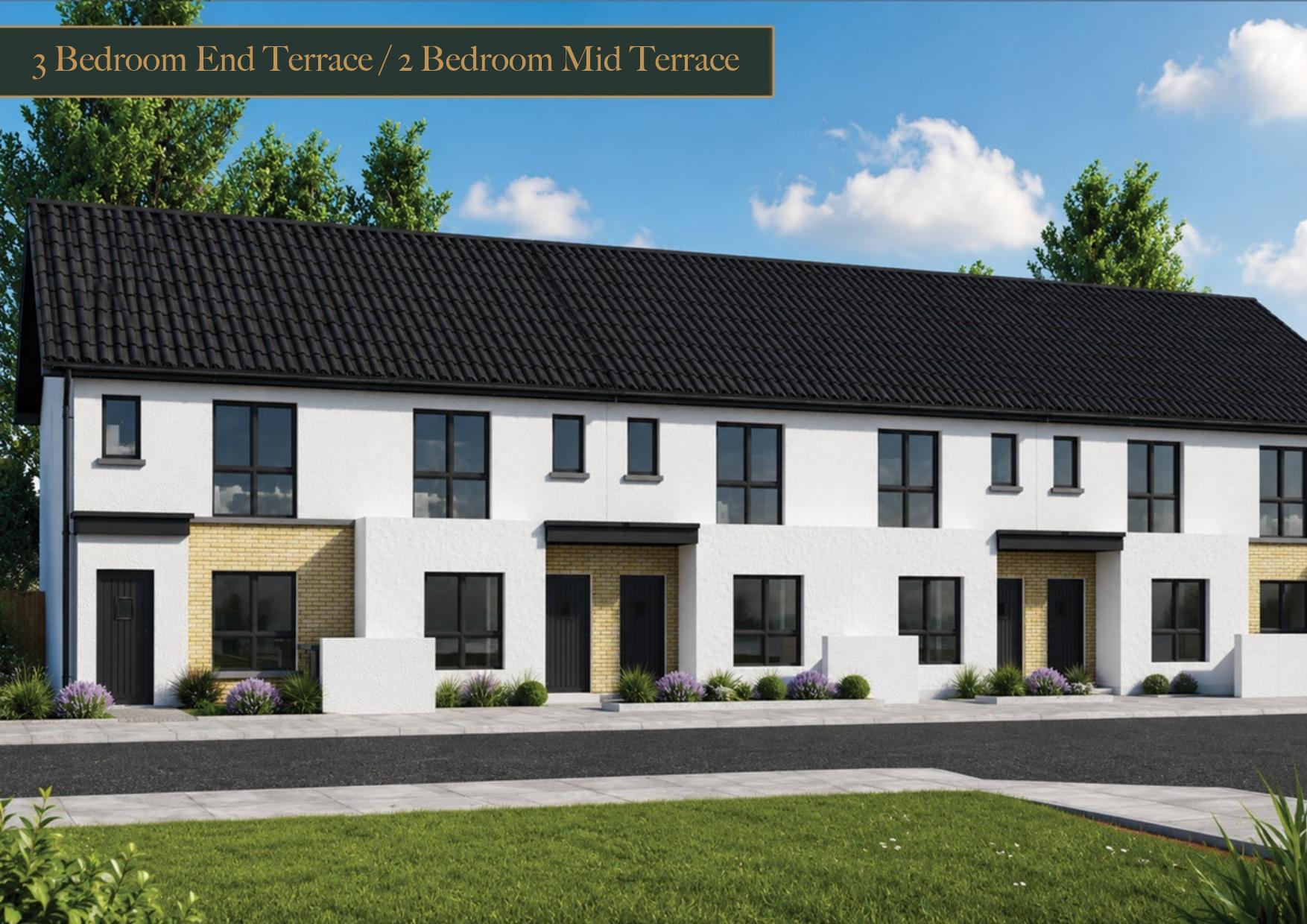 3 bedroom end terrace and 2 bedroom mid terrace homes at Belview Wood