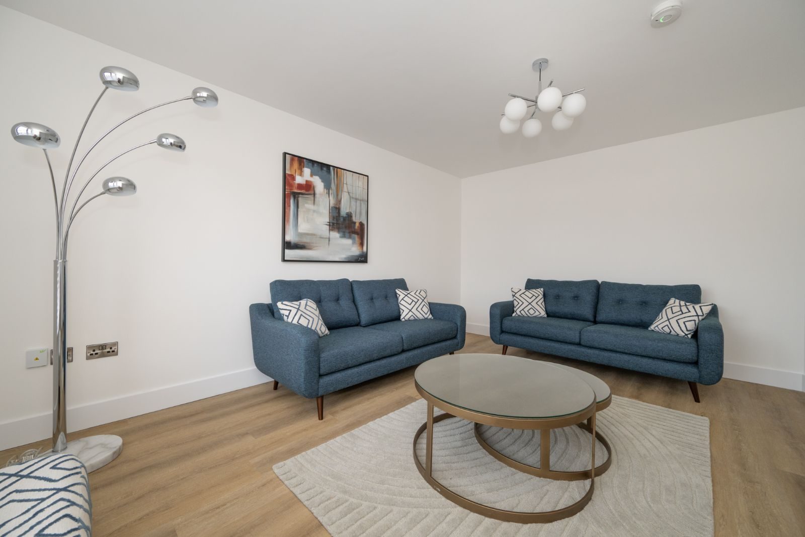 Living room with large windows